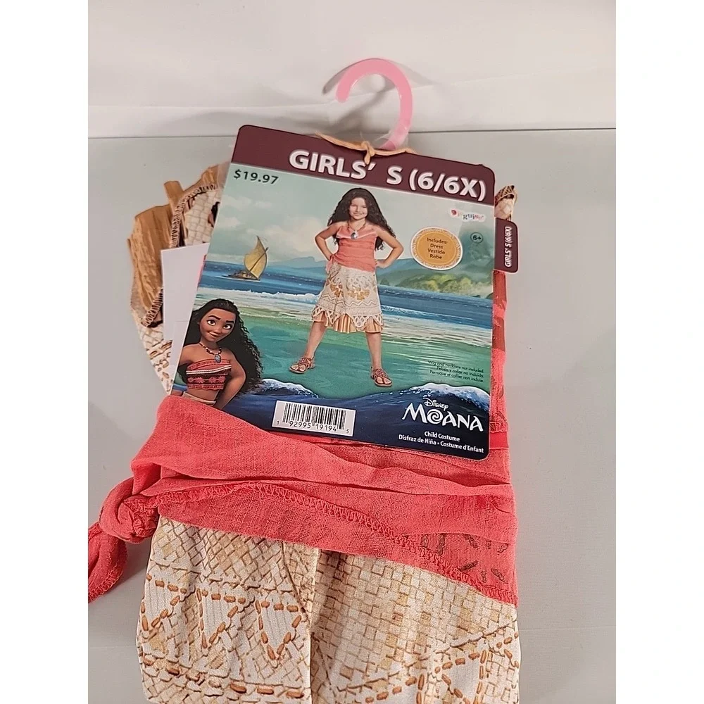 Official Disney Moana Costume Dress GIRLS S (6/6X) Cosplay‎ Fancy Dress Playtime